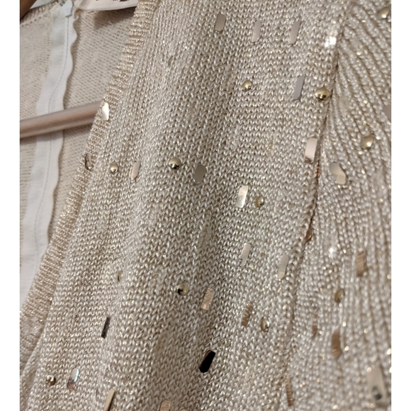 St. John Santana Knit Gold Metallic Dress - Picture 4 of 6